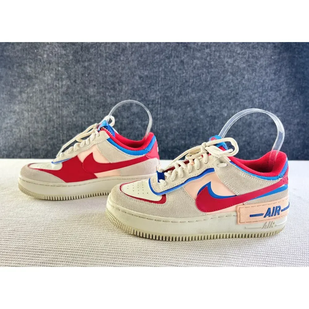 Nike Air Force 1 Shadow CU8591-100 Sail Photo Blue Red Sneakers Women’s 6.5
